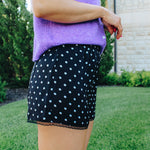 Black Polka Dot Satin Short