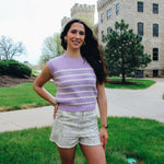 Striped Sleeveless Sweater Top