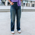 Dark Vintage Stretch Dad Jean