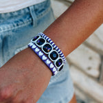 Purple + White Heart Bracelet Set