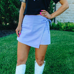 Lavender Denim Wrap Skort