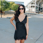 Shoulder Tie Polka Dot Dress