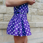 Purple Polka Dot Mini Skort
