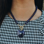 Dark Purple Heart Pendant Necklace