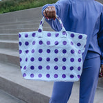 Purple Polka Dot Vinyl Tote Bag