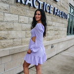 Smocked Long Sleeve Lavender Dress