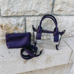 Purple Clear Handbag with Crossbody Strap