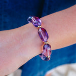 Purple Clear Stretch Bracelet