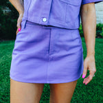 Purple Denim Mini Skort