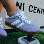 Lavender and White Stripe Sneaker