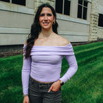 Off Shoulder Lavender Long Sleeve