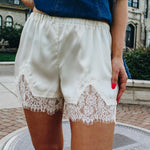 Cream Lace Trim Short