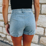 Contrast Stitch Denim Short