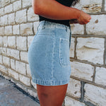 Contrast Stitch Denim Short