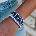 Purple + White Heart Bracelet Set