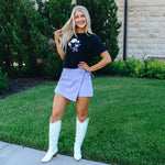 Lavender Denim Wrap Skort