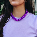 Chunky Purple Beaded Necklace