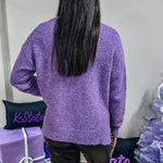 Side Slit Purple Sweater