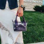 Purple Clear Handbag with Crossbody Strap