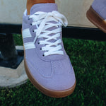 Lavender and White Stripe Sneaker