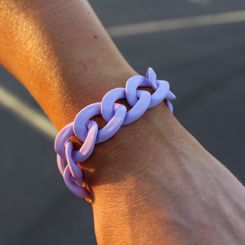 Matte Lavender Chunky Chain Bracelet