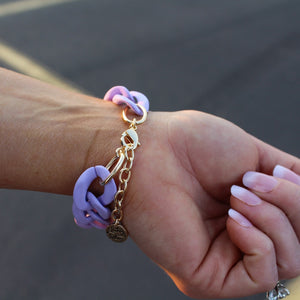 Matte Lavender Chunky Chain Bracelet