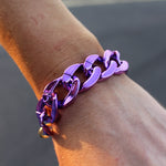 Metallic Purple Chunky Chain Bracelet