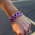 Metallic Purple Chunky Chain Bracelet