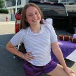 Girls Striped Puff Sleeve Top