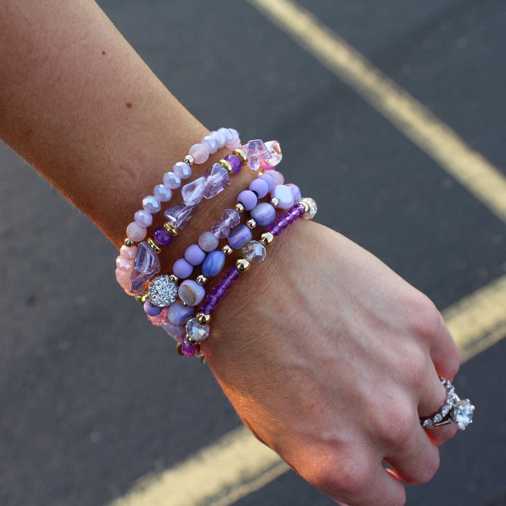 Lavender and Purple Bracelet Stack