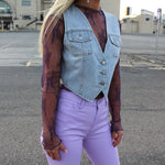 Sheer Lace Long Sleeve (Purple)