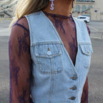 Sheer Lace Long Sleeve (Purple)