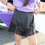 Flat Front Black Lace Short