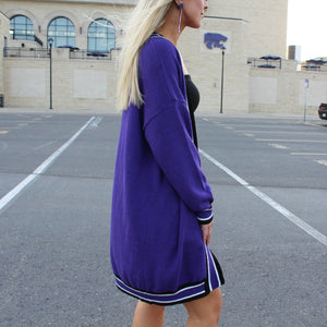 Purple Striped Cardigan