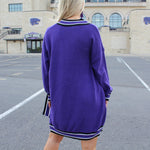 Purple Striped Cardigan