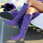 Purple Suede Cowboy Boot
