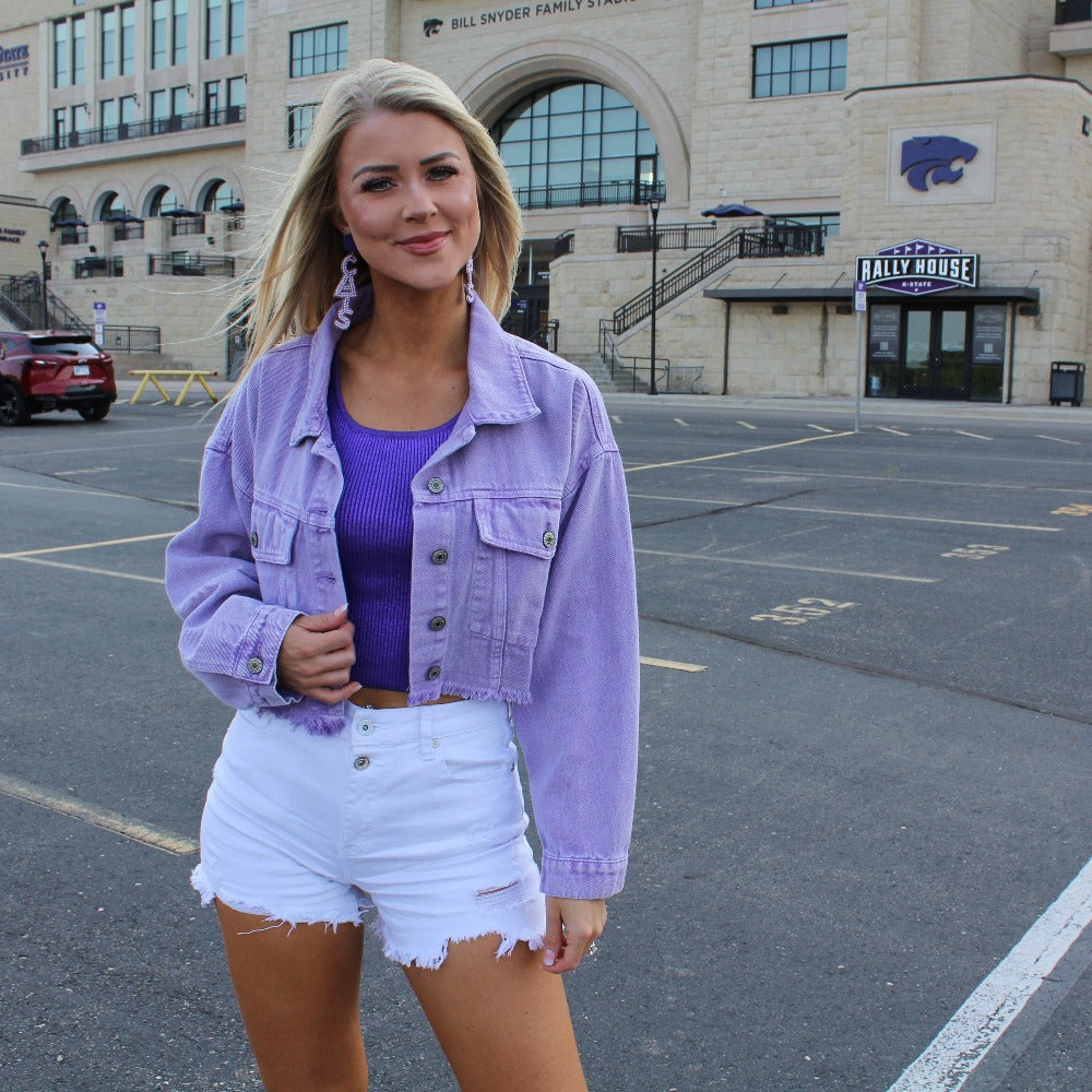 Purple Washed Denim Jacket