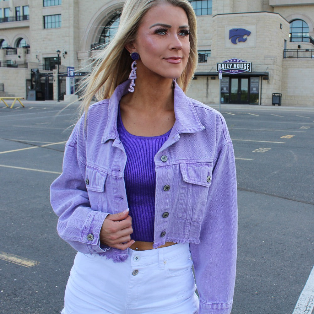 Purple Washed Denim Jacket