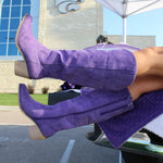 Purple Suede Cowboy Boot