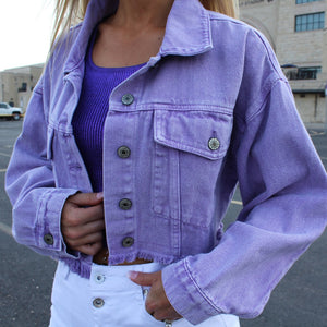 Purple Washed Denim Jacket