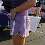 Lavender Windbreaker Shorts