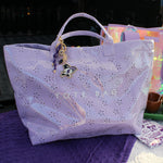 Lavender Eyelet Vinyl Tote Bag