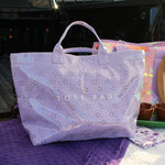 Lavender Eyelet Vinyl Tote Bag