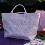 Lavender Eyelet Vinyl Tote Bag