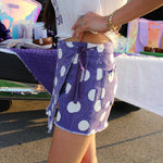 Purple Polka Dot Wrap Skort