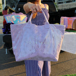 Lavender Eyelet Vinyl Tote Bag