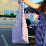 Lavender Eyelet Vinyl Tote Bag