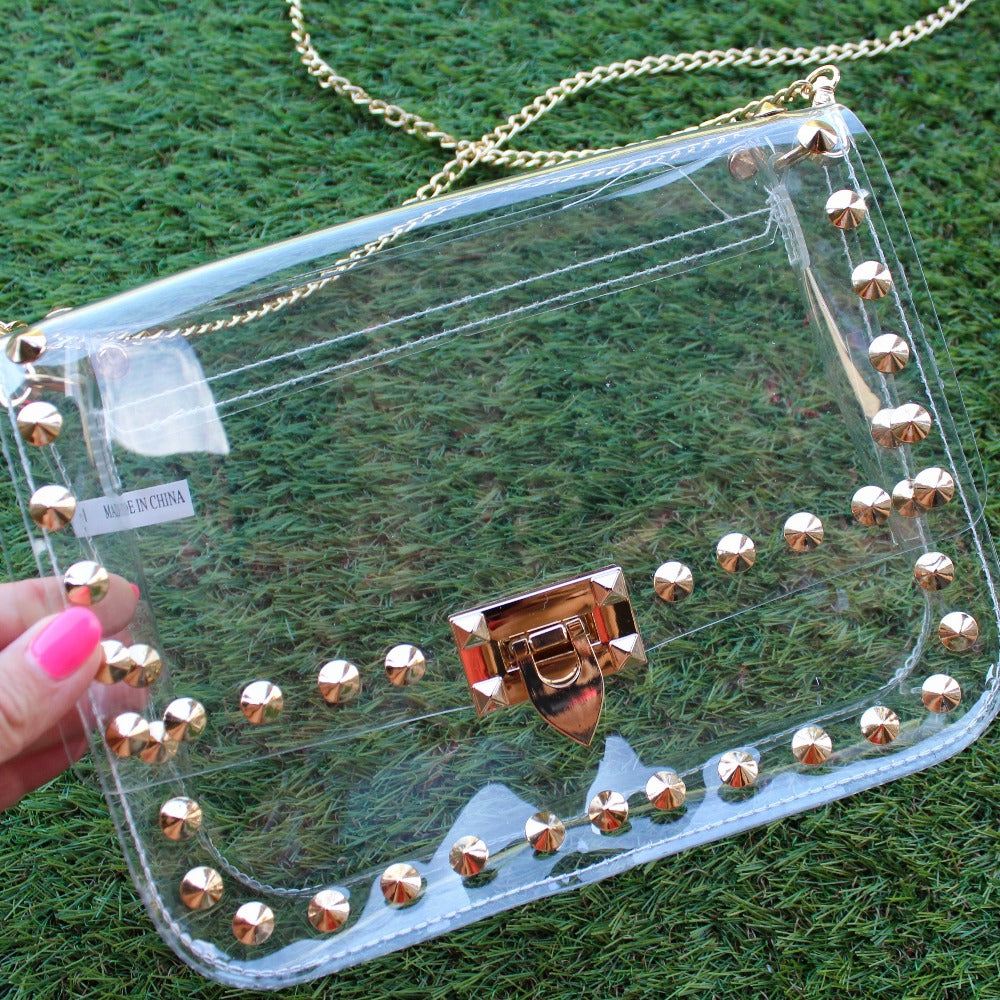 Gold Stud Clear Bag