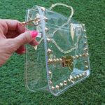 Gold Stud Clear Bag