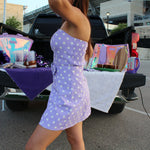 Strapless Polka Dot Dress with Belt
